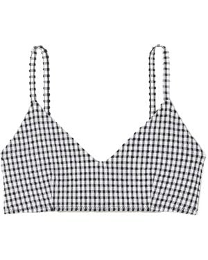 Rohe Gingham Seersucker Bralette - Grey
