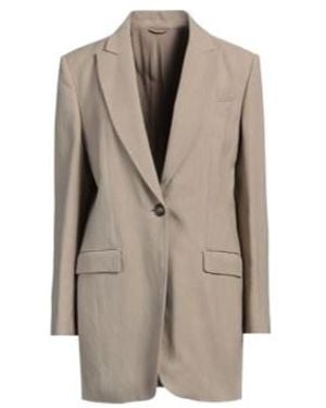 Brunello Cucinelli Minimalist Fashion Single-Breasted Blazer - Natural