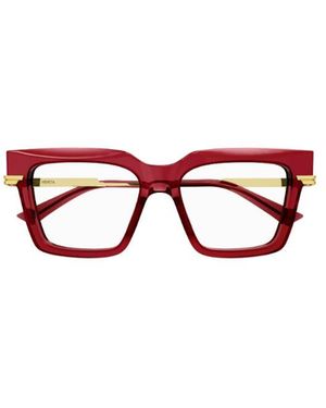 Bottega Veneta Eyewear Square Frame Glasses - Red
