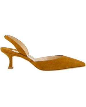 Manolo Blahnik Pointed High-Heeled Sandals - Metallic