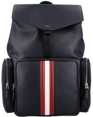 Bally Zip Striped Backpack in Brown for Men | Lyst