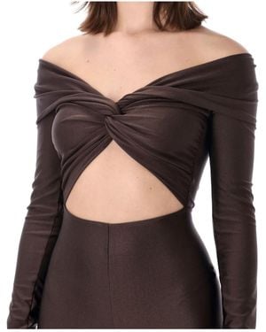 ANDAMANE Stretch Off-Shoulder Cut-Out Jumpsuit - Blue