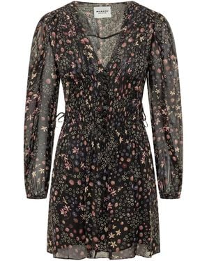 Isabel Marant V-Neck Long-Sleeved Dress - Black