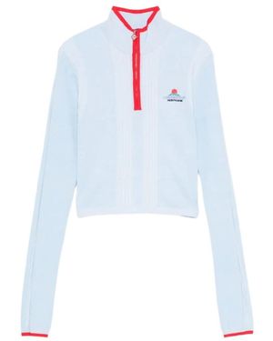 CASABLANCA Zippered Long-Sleeve Sweatshirt - Blue
