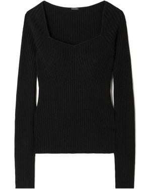 Adam Lippes Casual Long Sleeve Top - Black