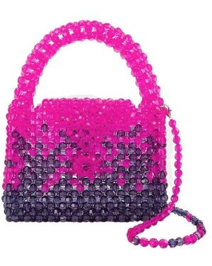 Germanier Bead-Embellished Top Handle Bag - Pink