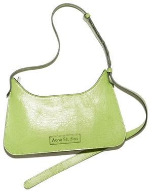 Acne Studios Cracked Leather Shoulder Bag - Green