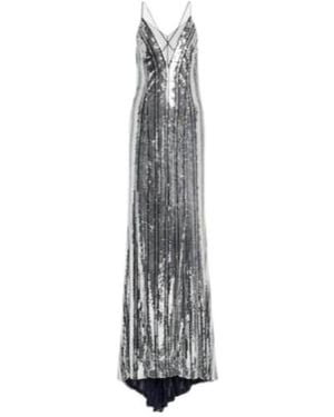 Galvan London Kate Tulle-Paneled Sequined Gown - White