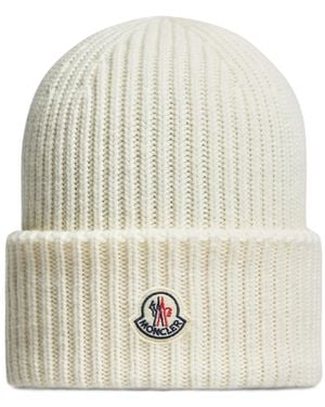 Moncler Wool Cashmere Beanie - White