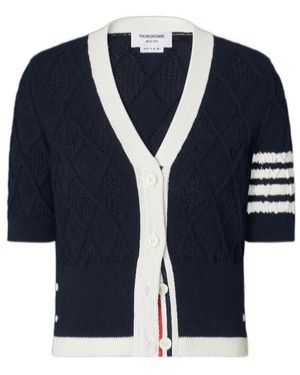 Thom Browne Argyle-Knit Cardigan - Blue