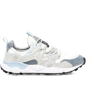 Flower Mountain Round Toe Low-Top Sneakers - White