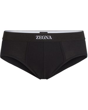 ZEGNA Logo Briefs - Black