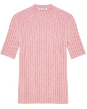 Jil Sander Short-Sleeved Knitted Pullover - Pink