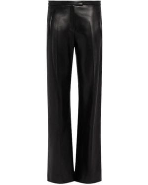 KHAITE Miles Straight Leg Leather Pants - Black