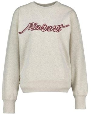 Isabel Marant Rise Logo Embroidered Sweatshirt - Gray