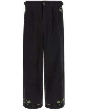 Bode Lucky Draw Cropped Casual Trousers - Black