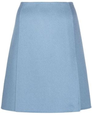 P.A.R.O.S.H. High-Waist Wool Skirt - Blue