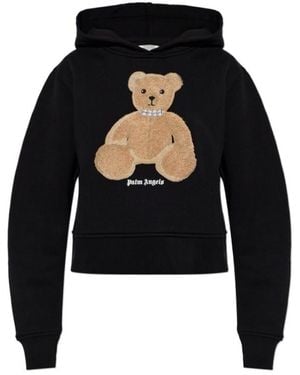 Palm Angels Bear Fitted Hoodie - Black
