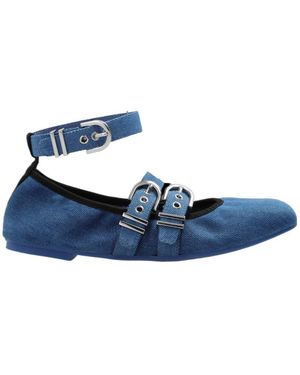 Stuart Weitzman Logo Flats - Blue