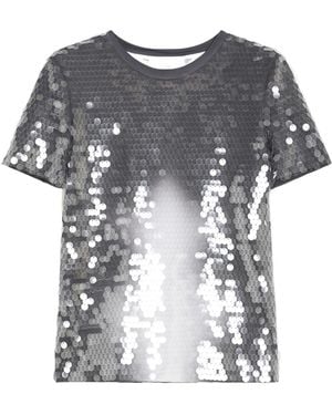 Sportmax Kibbutz Allover Sequin Embellished T-Shirt - Grey