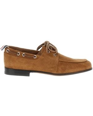 Thom Browne Lace-Up Boat Shoes - Brown