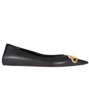 Balenciaga Knife Bb Logo Flats - Black