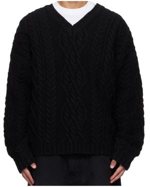 Vetements V-Neck Sweater - Black