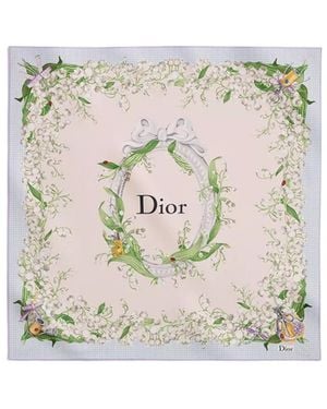 Dior Lucky Médaillon 90 Square Scarf - White