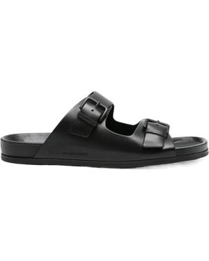 Ami Paris Buckle Strap Sliders - Black