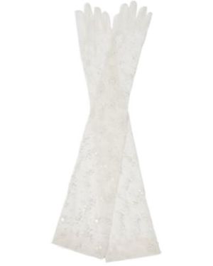 Safiyaa Tulle Gloves - White