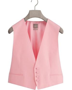 Dior Vest With Satin Panel - Pink