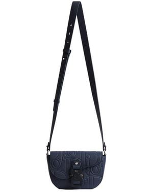 Dior Mini Saddle Messenger Bag With Flap - White