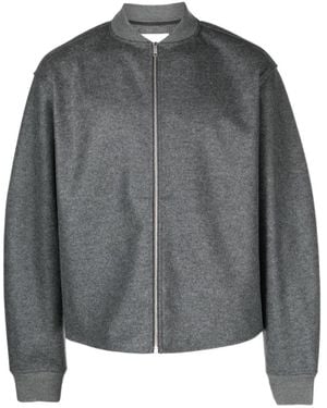 Jil Sander Zip-Up Long-Sleeved Bomber Jacket - Gray