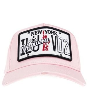 DSquared² X Vaquera Logo Patch Baseball Cap - Pink
