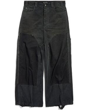 Balenciaga Ripped Off Baggy Jeans - Black