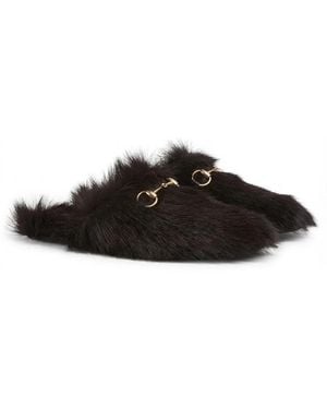 Gucci Horsebit Flat Mules - Brown