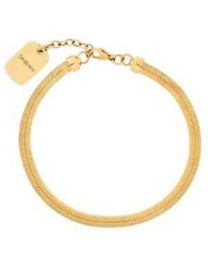 Saint Laurent Herringbone-Chain Bracelet - Metallic