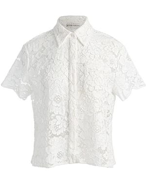 Alice + Olivia Lane Lace-Embroidered Shirt - White