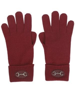 Gucci Horsebit Knit Gloves - Red