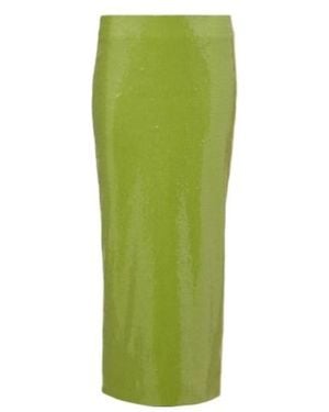 Oscar de la Renta Sequined Pencil Skirt - Green