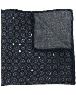 Brunello Cucinelli All-Over Graphic-Print Handkerchief - Blue