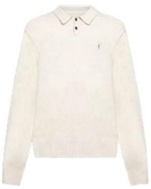 AllSaints Knitted Polo Shirt - White