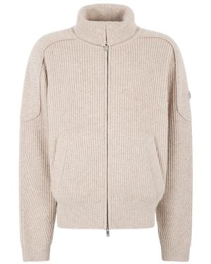 Moose Knuckles Colson Full Zip Jumper - Natural