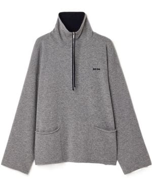 Miu Miu Cashmere Half-Zipper Jumper - Grey