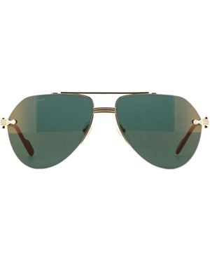 Cartier Aviator Frame Sunglasses - Green