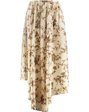 Uma Wang Floral Print Skirt - Metallic