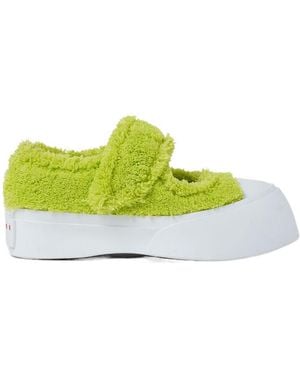 Marni Pablo Furry Mary Janes Flat Shoes - Yellow