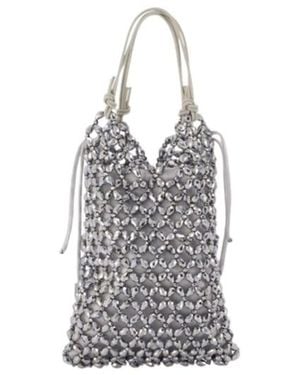 STAUD Karla Beaded Shoulder Bag - White