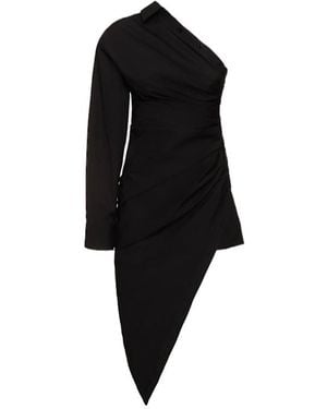 Alexander Wang Asymmetrical Ruched Poplin Dress - Black