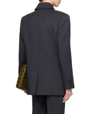 Bottega Veneta Long-Sleeved Suit Coat - Blue